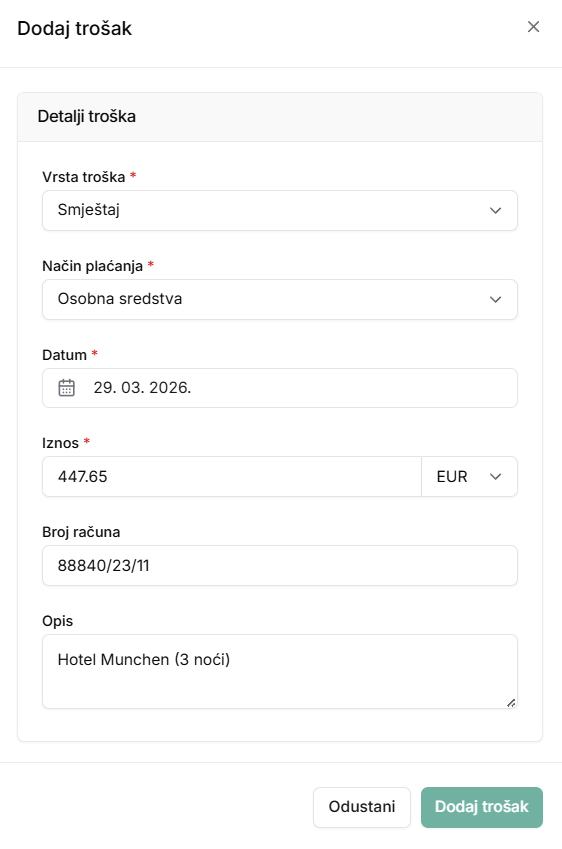 Expense form